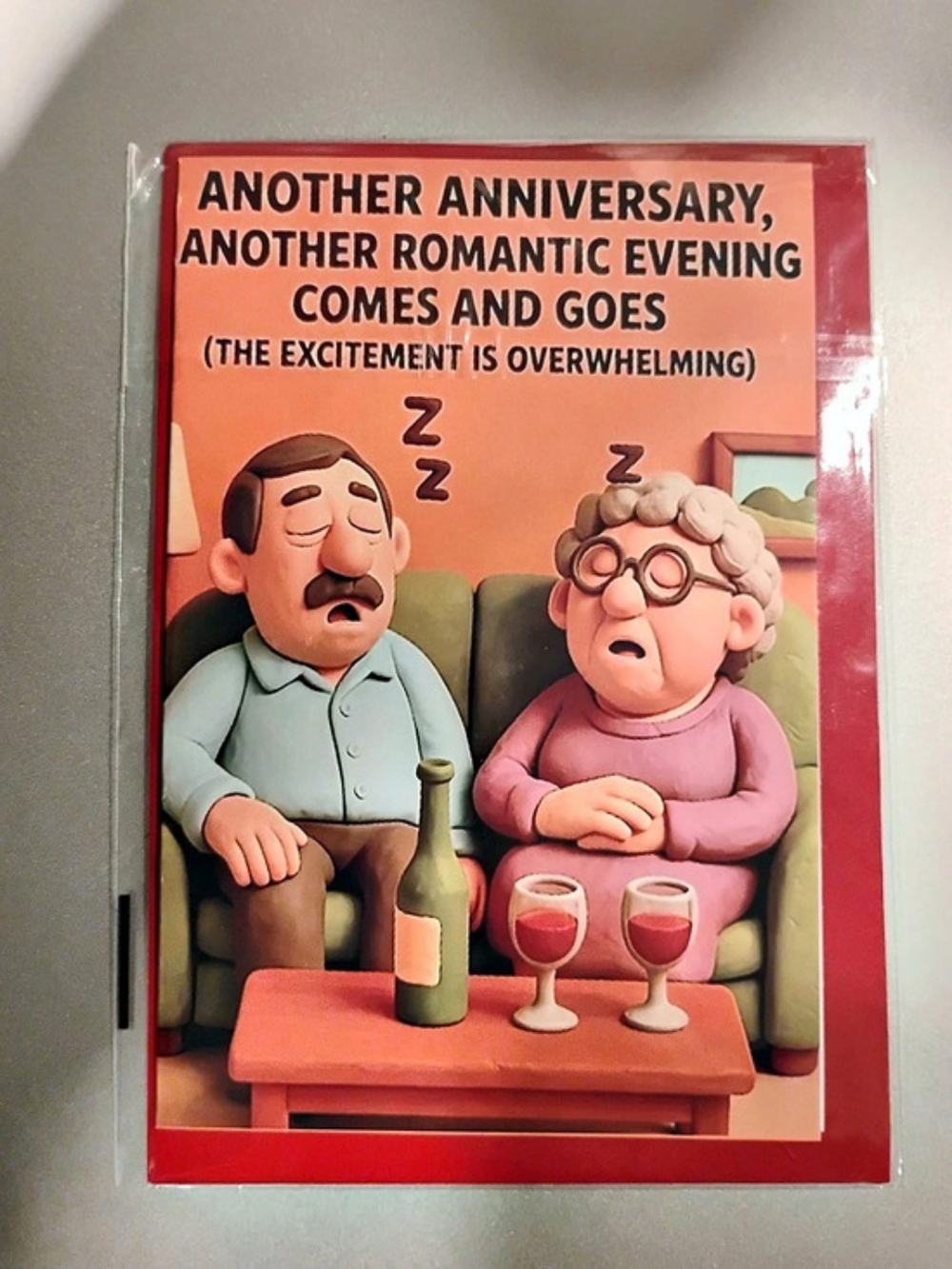 Anniversary Greeting Card Red & Green